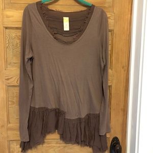 Rosy Brown Anthropologie Swing Top *see pic imperfections